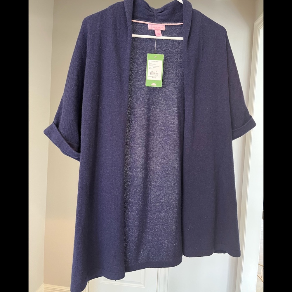 XS true navy Belmont cashmere cardigan